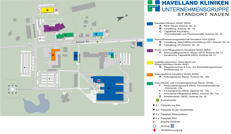 Lageplan Klinik Nauen