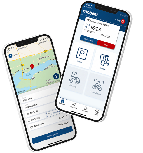Parkgebühren über ein Handyticket der Firma Mobilet bezahlen