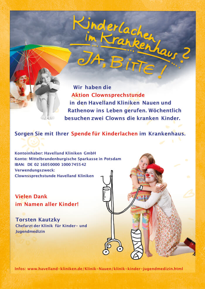 Clownsprechstunde in der Kinderklinik in Nauen und Rathenow