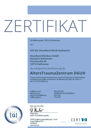 Zertifikat AltersTraumaZentrum DGU®