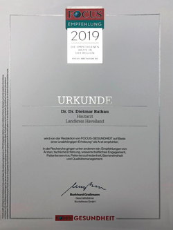 Urkunde Dr. Dr. Balkau Premnitz