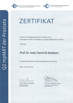 Deutsche Röntgengesellschaft Zertifikat Prostatographie