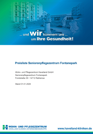 Preisliste Seniorenpflegezentrum Fontanepark