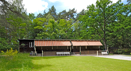 Park mit Sitzplätzen im Seniorenpflegezentrum Stadtforst