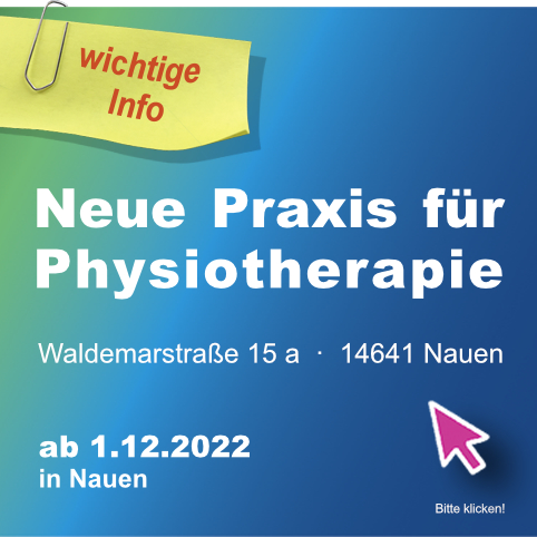 Wichtige Info zur neuen Physiotherapie in Nauen